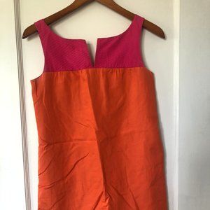 J. Crew Pink and Orange Sleeveless Shift Dress